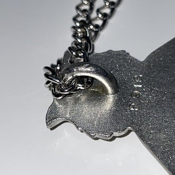 Reed and Barton Owl Pendant Necklace Blue Swirl Jelly Belly Pewter Bird Boxed N8 - Picture 10 of 16